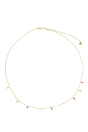 Zusss mooimakers ketting met klavertjes roze rood goud