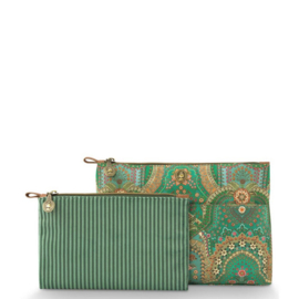 Pip Studio Toilettas Caryn Cosmetic Bags Combi Jabali Green