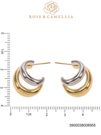 rose en camellia oorbellen hoops goud zilver