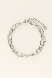 my jewellery armband met dubbele chain zilver