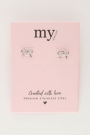 My Jewellery oorbellen | minimalistische strikjes studs zilver