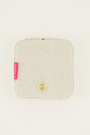 My Jewellery beige linnen look sieraden etui klein