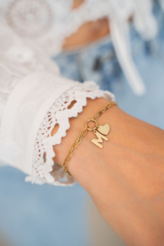 My Jewellery letter armband | Initial dubbele armband met hartje goud