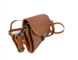 Bear Design Clutch/enveloptasje 'Pascalle' cognac