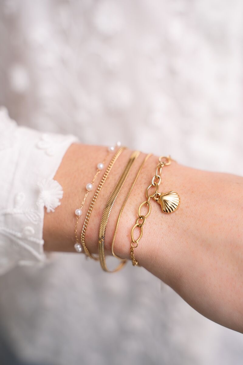 my jewellery Minimalistische dubbele armband met imitatieparels