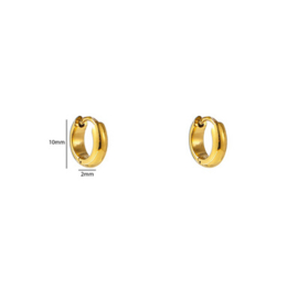 Go Dutch Label oorbellen essential hoop 3mmx7mm goud
