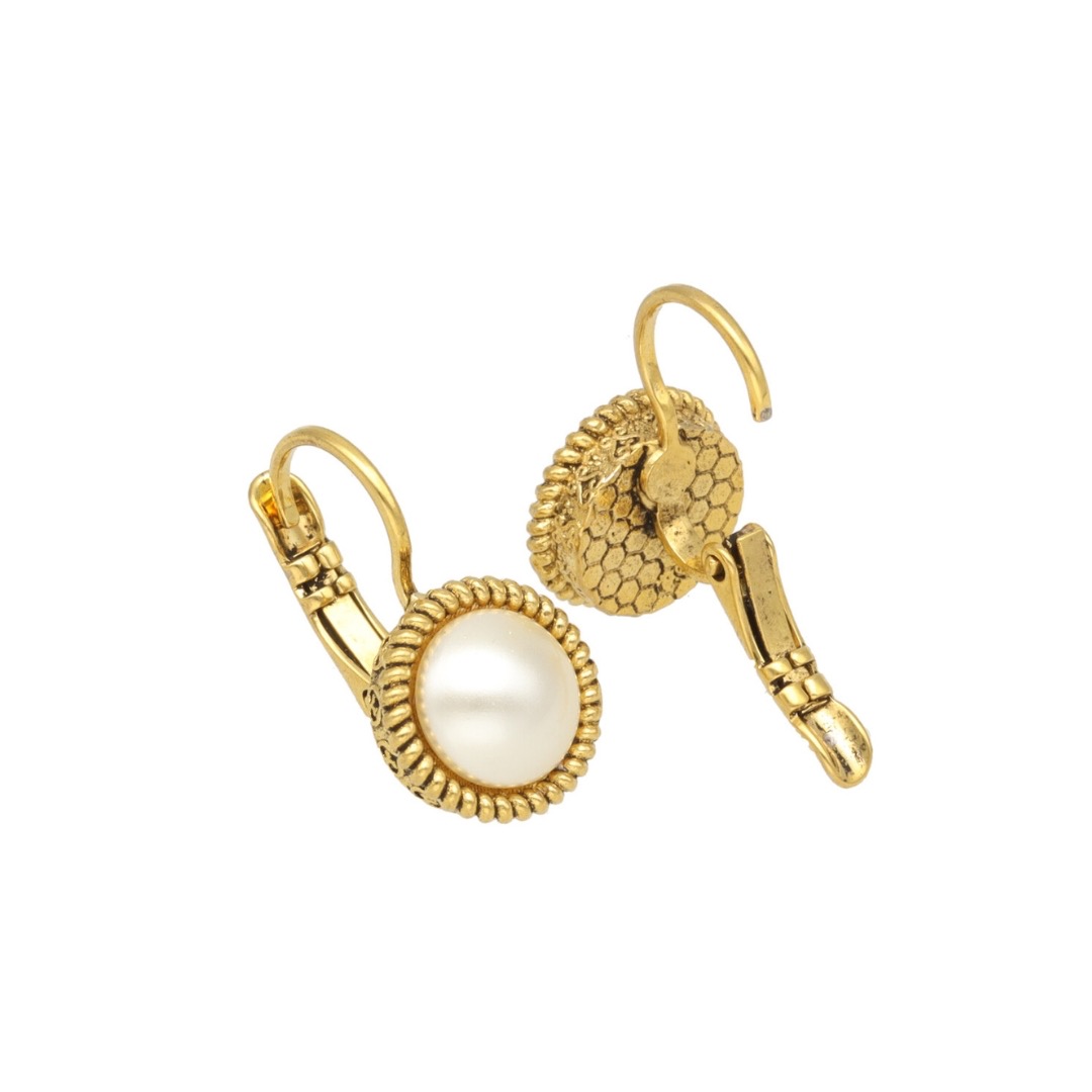 Camps & Camps oorbellen Pearl White