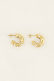 My Jewellery oorbellen | oorringen open met transparante stenen goud