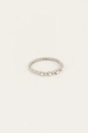 my jewellery ring | MOOD ring met transparante stenen zilver.*
