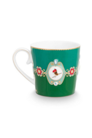 Pip studio small love birds medallion emerald-green 250 ml