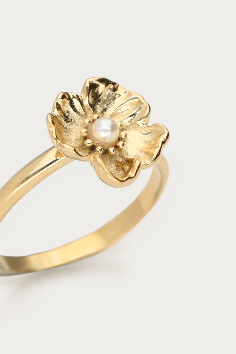 My Jewellery Botanical ring met klaproos bloem
