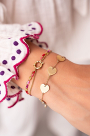 My jewellery minimalistische armband met hartjes goud
