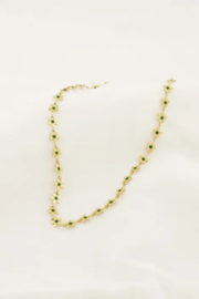 Zusss mooimakers ketting met bloemen donkergroen goud