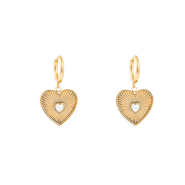 Go Dutch Label oorbellen | pearly heart goud