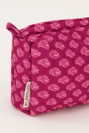 My Jewellery donkerroze toilettas set met lichtroze bloemen