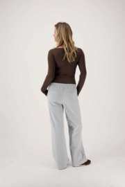 zusss corduroy broek met elastaan midden grijs