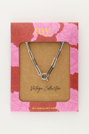 My Jewellery Vintage schakelketting met slotje zilver