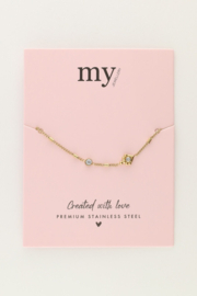 My jewellery armband tubes strass goud