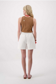 zusss tanktop met borduur warm camel