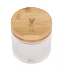 Zusss glazen voorraadpotje met houten deksel s hartje