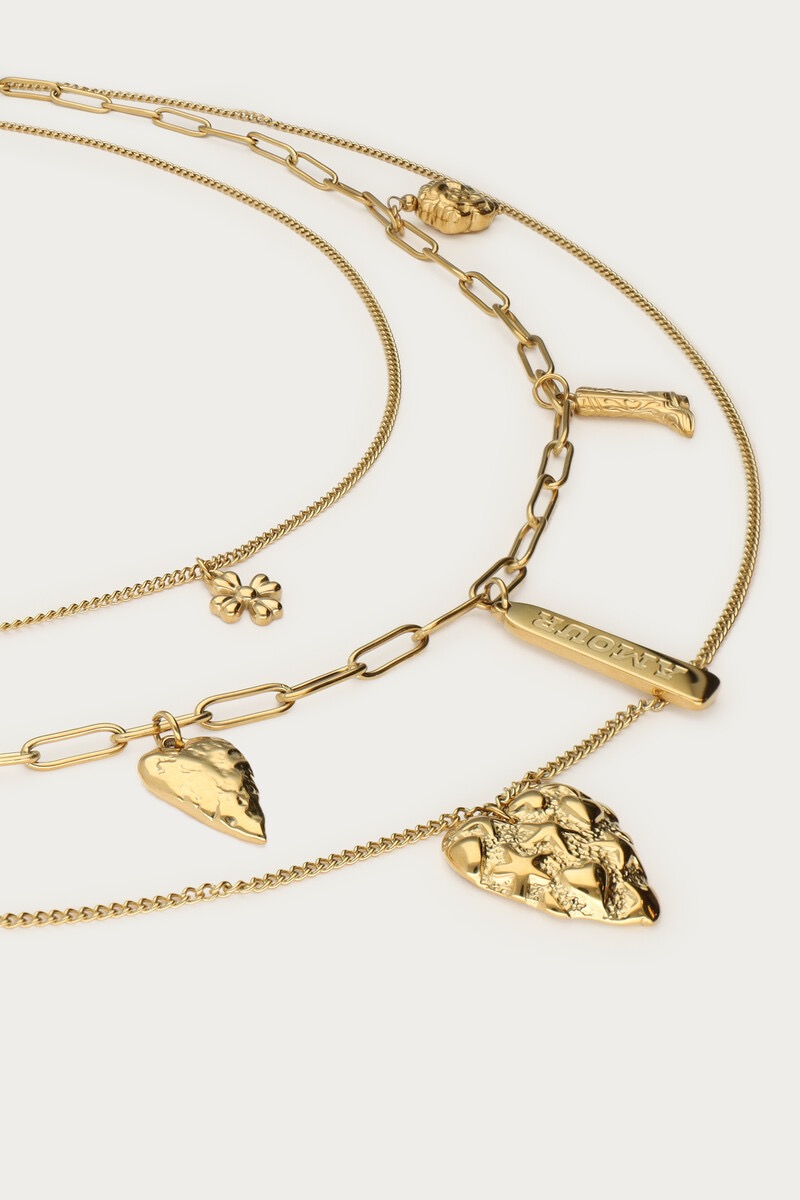My jewellery Nomads driedubbele statement ketting goud