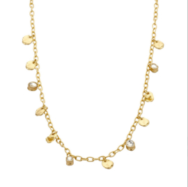biba ketting lang goud met steentjes kristal
