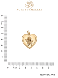 rose en camellia bedel hart met roos
