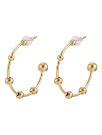 rose en camellia oorbellen hoop galaxy