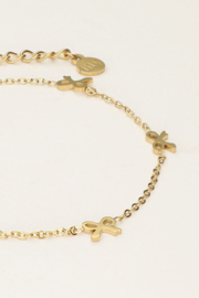 My Jewellery Minimalistische armband met mini strikjes goud