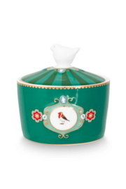 Pip studio love birds suikerpot emerald-green 300ml