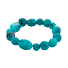 biba armband chunky kralen uni resin turquoise