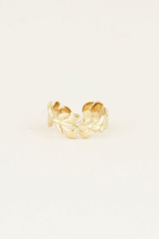 My Jewellery ring | verstelbare ring met blaadje goud.*