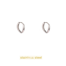 Go Dutch Label oorbellen oval shape hoop 12mm zilver