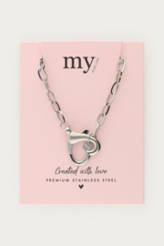 My jewellery Schakelketting met hart sluiting zilver