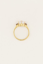 my jewellery ring | we love vintage transparante kristal goud.