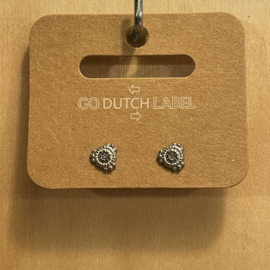 Go Dutch Label oorbellen | knopjes driehoek diamantje zilver.