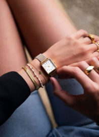 My Jewellery horloge | vierkant horloge multikleur schakelband