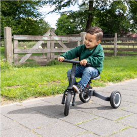 loopfiets 4 in 1 driewieler kaya | zwart/bruin