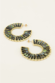My Jewellery oorbellen | Groene statement oorhangers met kralen*