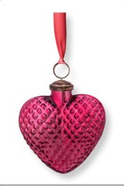 Pip studio glass ornament heart pink 10cm