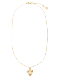 rose en camellia ketting met medalion hart