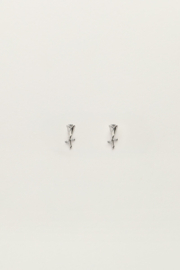 My jewellery oorbellen studs met roos zilver