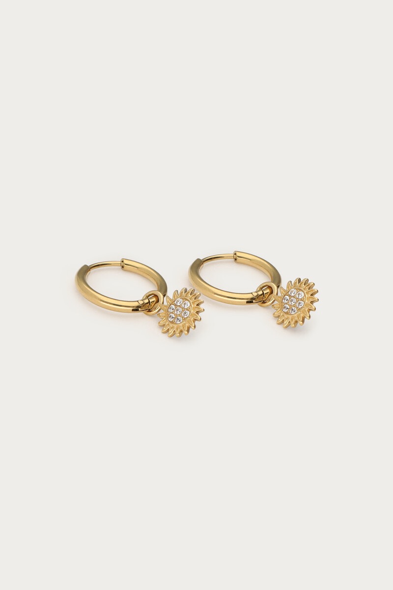 My jewellery Nomads minimalistische oorringen met zonnetje goud