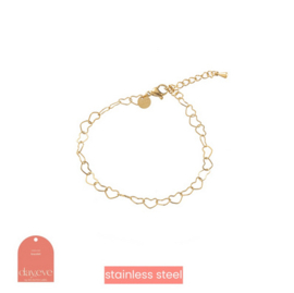 Go Dutch Label armband | heart chain 14K goud