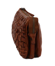 Bear Design schoudertasje 'Uma' gevlochten | cognac