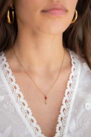 My Jewellery Vintage ketting met gekleurde roos goud