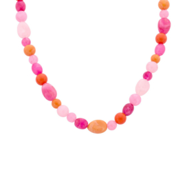 biba ketting chunky resin kralen roze