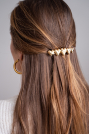 My Jewellery Goudkleurige haarspeld met vijf hartjes