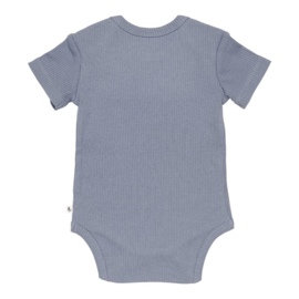 Little Dutch romper korte mouw | rib blue