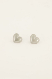 My Jewellery oorbellen | studs groot hart zilver